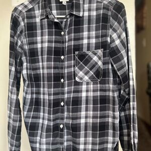 Men's Black and Gray Plaid Shirt